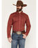 Image #1 - Cody James Men's Ol Hickory Floral Stripe Print Long Sleeve Button-Down Stretch Western Shirt - Big, Red, hi-res