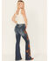 Image #3 - Driftwood Women's Medium Wash Autumn Paisley Print Farrah Flare Jeans, Blue, hi-res