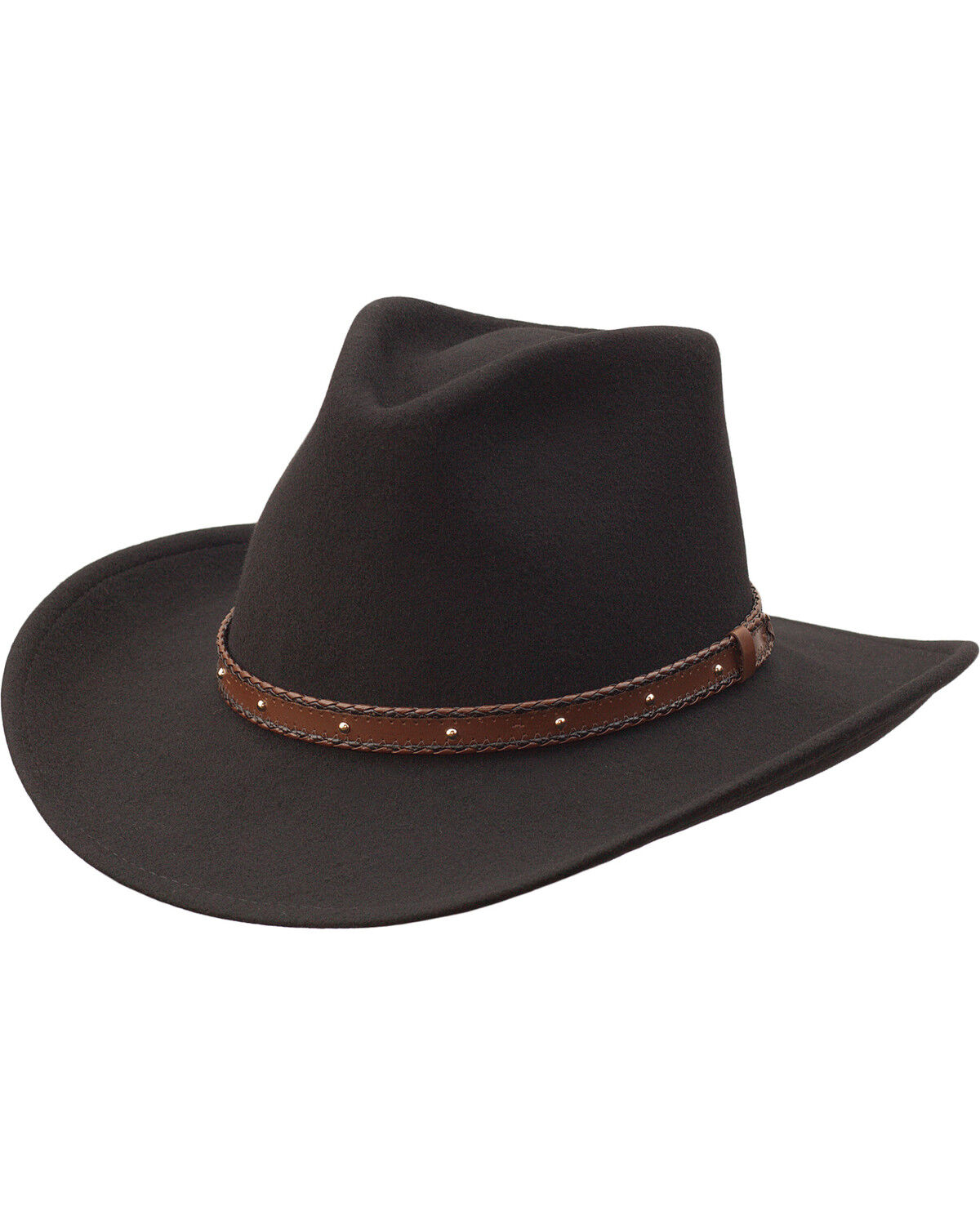 Image #1 - Black Creek Men's Black Crushable Wool Hat, Black, hi-res