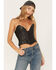 Image #2 - Understated Leather Women's Vixen Boned Leather Patched Corset, Black, hi-res