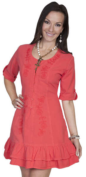Scully Sweetheart Lace-Up Back Dress, Cayenne, hi-res