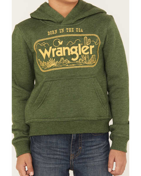Wrangler Boys' Logo Graphic Hoodie, Green, hi-res