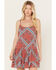 Image #2 - Rock & Roll Denim Women's Bandana Print Tiered Sleeveless Dress, Red, hi-res