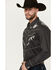 Image #2 - Wrangler Men's Rodeo Embroidered Long Sleeve Snap Western Shirt , Black, hi-res