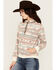 Image #2 - Shyanne Women's Southwestern Striped Print Fleece Hoodie, Caramel, hi-res
