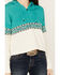 Image #3 - RANK 45® Women's Half Zip Hooded Pullover, Teal, hi-res
