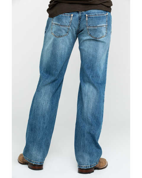 Image #1 - Rock & Roll Denim Men's Pistol Vintage Med Stretch Straight Jeans , Blue, hi-res