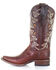 Image #2 - Circle G Women's Cognac Embroidery Western Boots - Square Toe, Cognac, hi-res