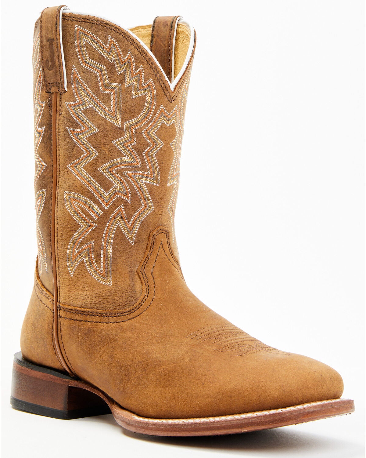 Justin Men's Frontier Western Boots - Broad Square Toe, Brown, hi-res
