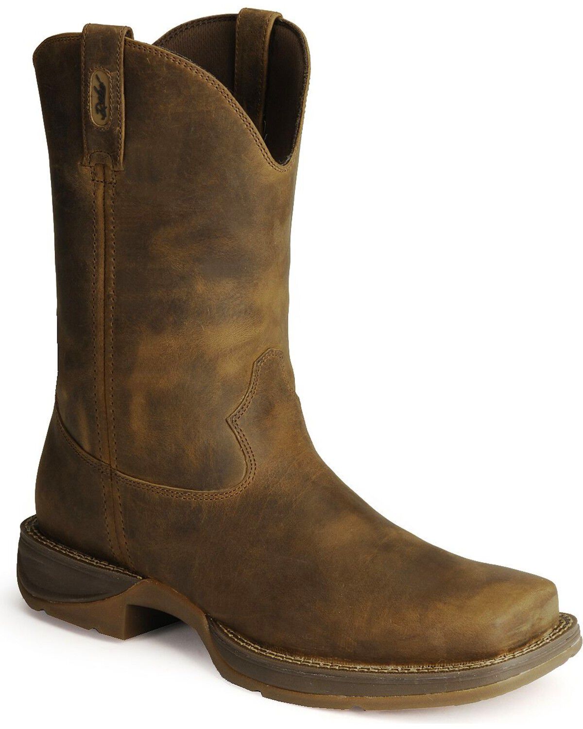Image #1 - Durango Rebel Men's Pull On Western Boots - Square Toe, Brown, hi-res