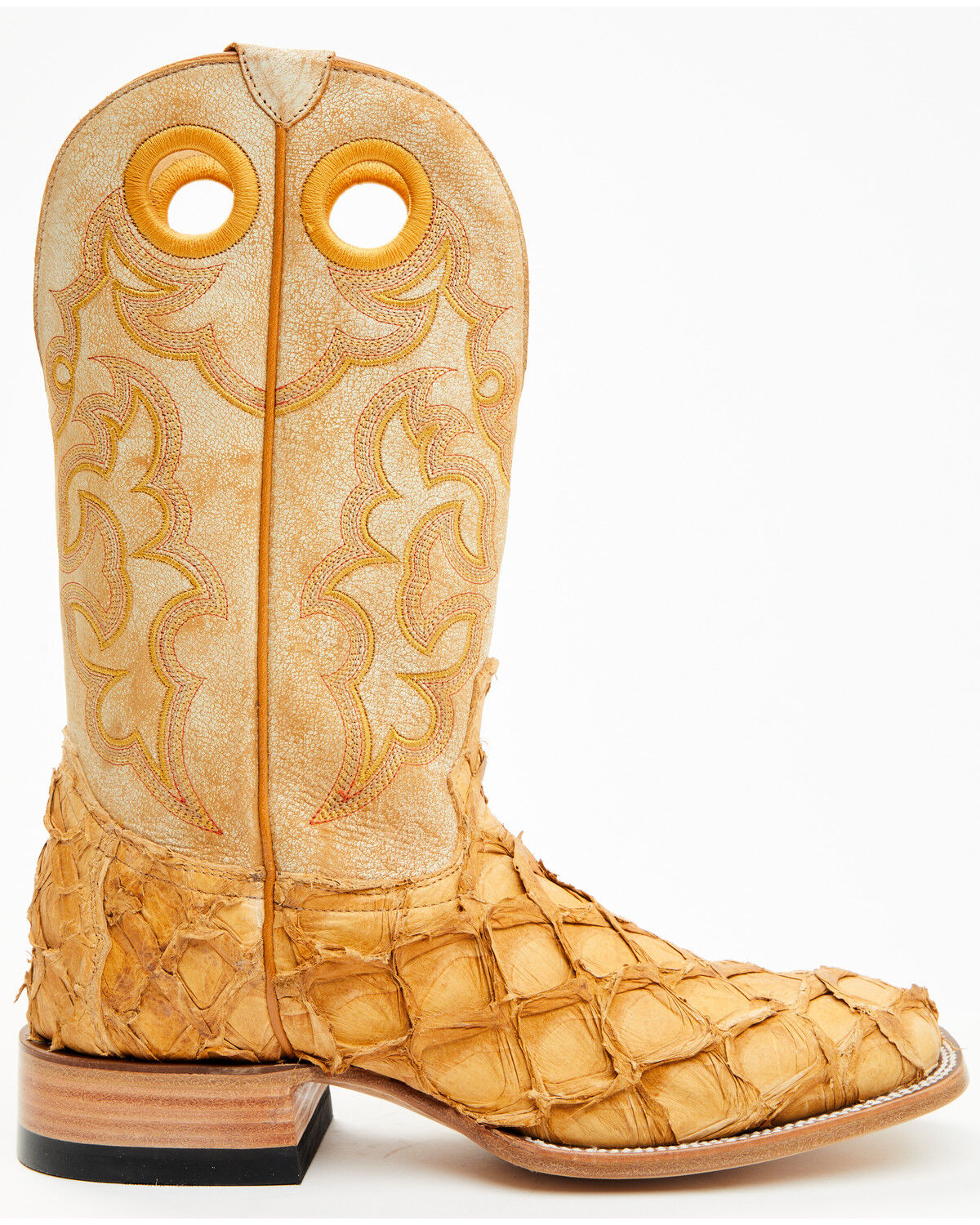 Image #2 - Cody James Men's Exotic Pirarucu Western Boots - Broad Square Toe, Yellow, hi-res