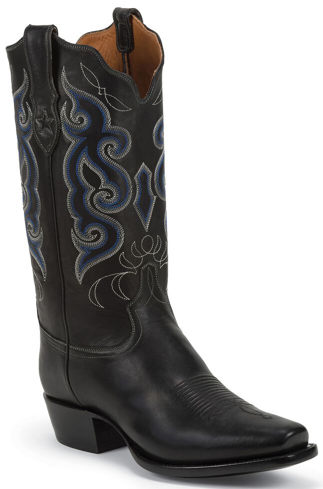 Tony Lama Signature Series Rista Calf Cowboy Boots - Square Toe, Black, hi-res