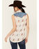 Image #4 - Panhandle Women's Boot Print Sleeveless Pearl Snap Western Shirt, Cream, hi-res