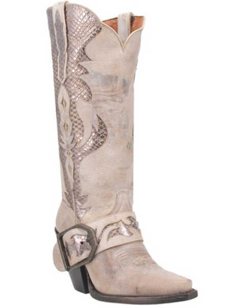 Image #1 - Dan Post Women's Sydney Tall Western Boots - Snip Toe , Off White, hi-res