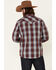 Moonshine Spirit Men's Sun Downer Large Plaid Long Sleeve Snap Western Shirt , Blue/red, hi-res