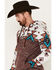 Hooey Men's Jimmy Southwestern Print Hooded Sweatshirt, Burgundy, hi-res