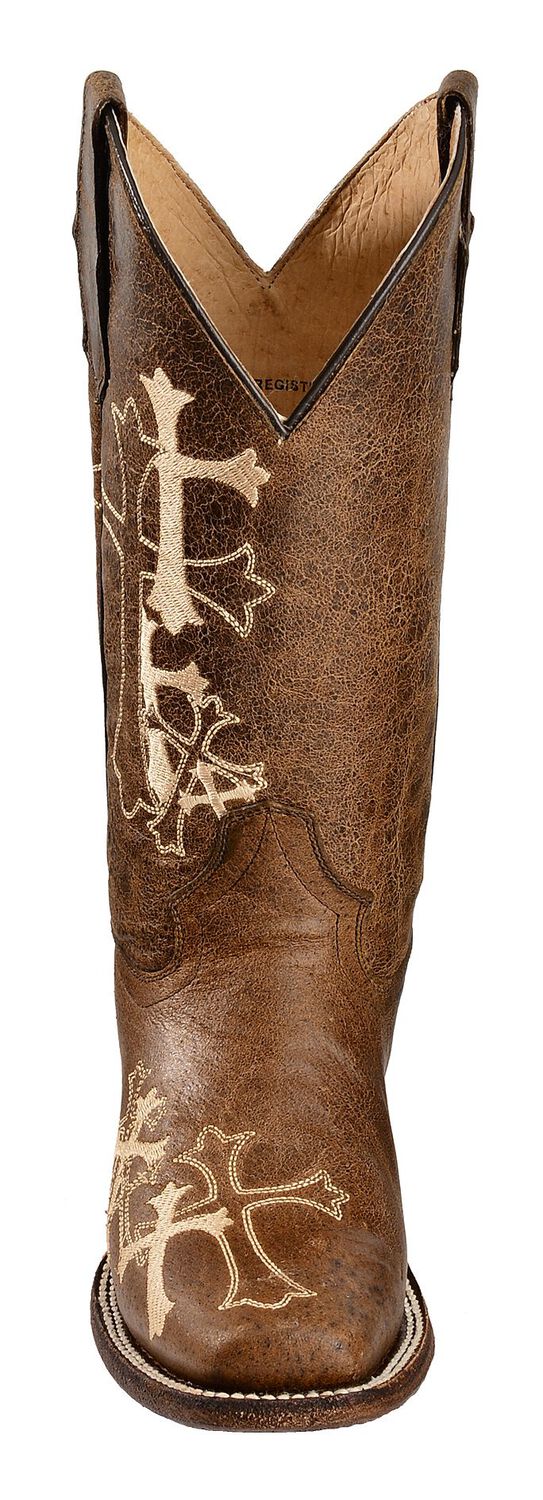 Image #4 - Circle G Women's Cross Embroidered Western Boots - Square Toe, , hi-res