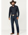 Image #1 - Ariat Men's M4 Colman Ferrin Dark Wash Relaxed Bootcut Durable Stretch Jeans, Dark Wash, hi-res