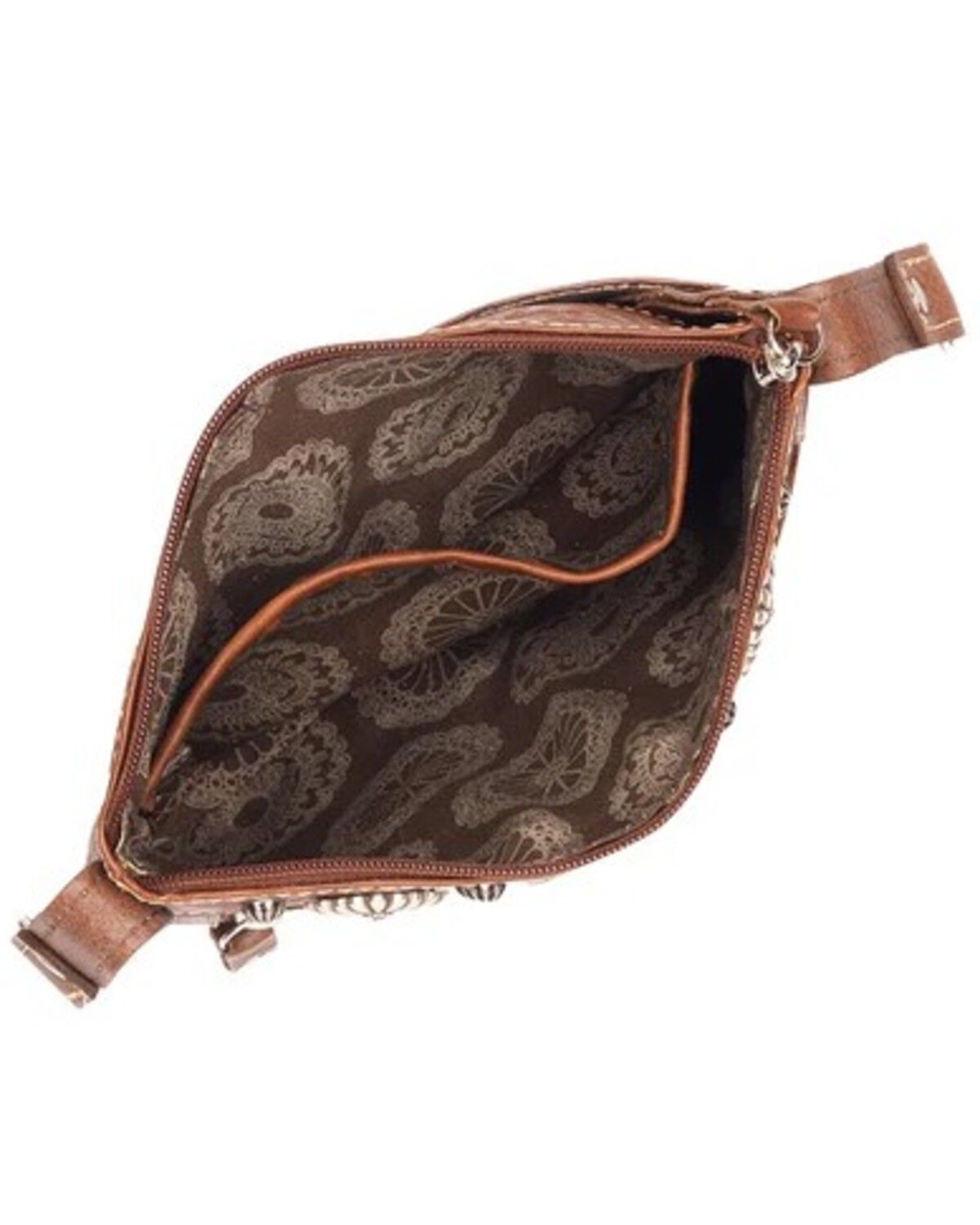 Image #3 - American West Women's Western Crossbody Bag, Distressed Brown, hi-res