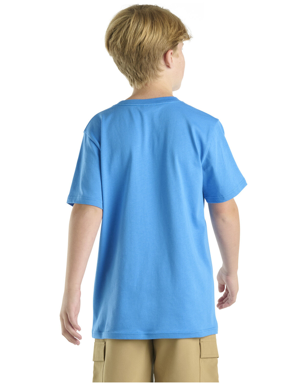 Image #2 - Carhartt Boys' Solid Short Sleeve Pocket T-Shirt, Blue, hi-res
