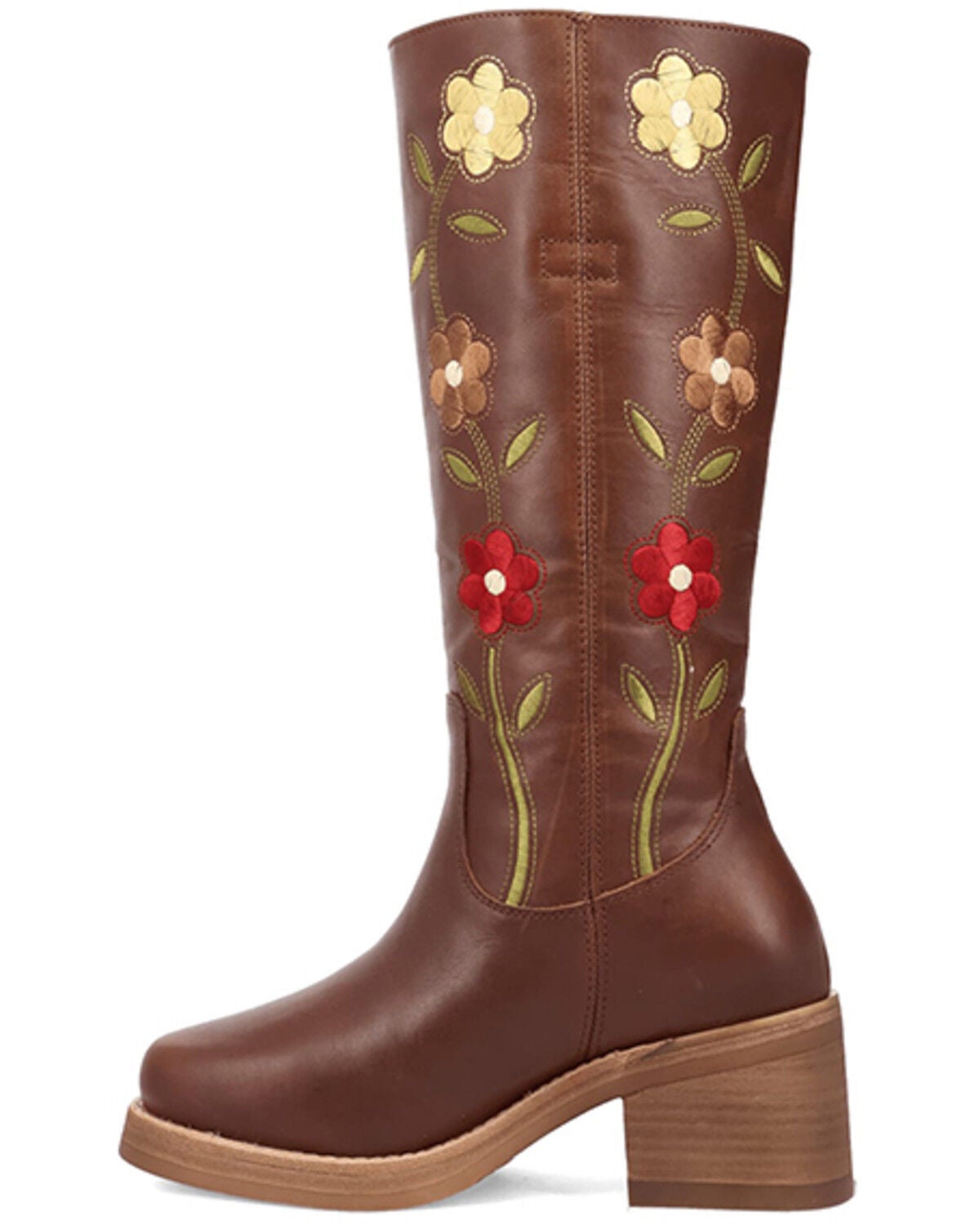 Image #4 - Dingo Women's Floral Bloom Fashion Boots - Round Toe, Brown, hi-res
