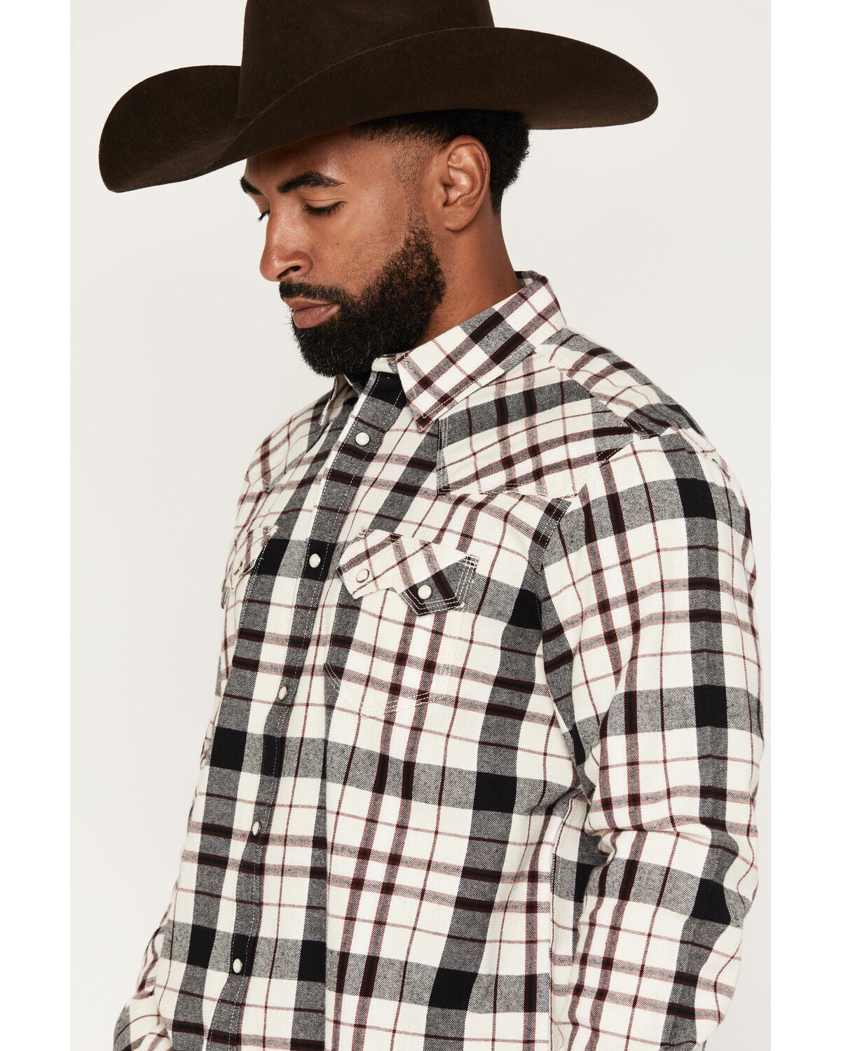Image #2 - Moonshine Spirit&reg;&nbsp;Men's Austin Plaid Print Long Sleeve Snap Flannel Shirt, Cream, hi-res