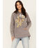 Image #1 - Cleo + Wolf Women's Beer With Me Washed Graphic Hoodie, Steel, hi-res