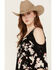 Image #2 - Wild Moss Women's Floral Print Cold Shoulder Top, Black, hi-res