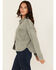 Image #3 - White Crow Women's Washed Cropped Knit Shacket, Green, hi-res