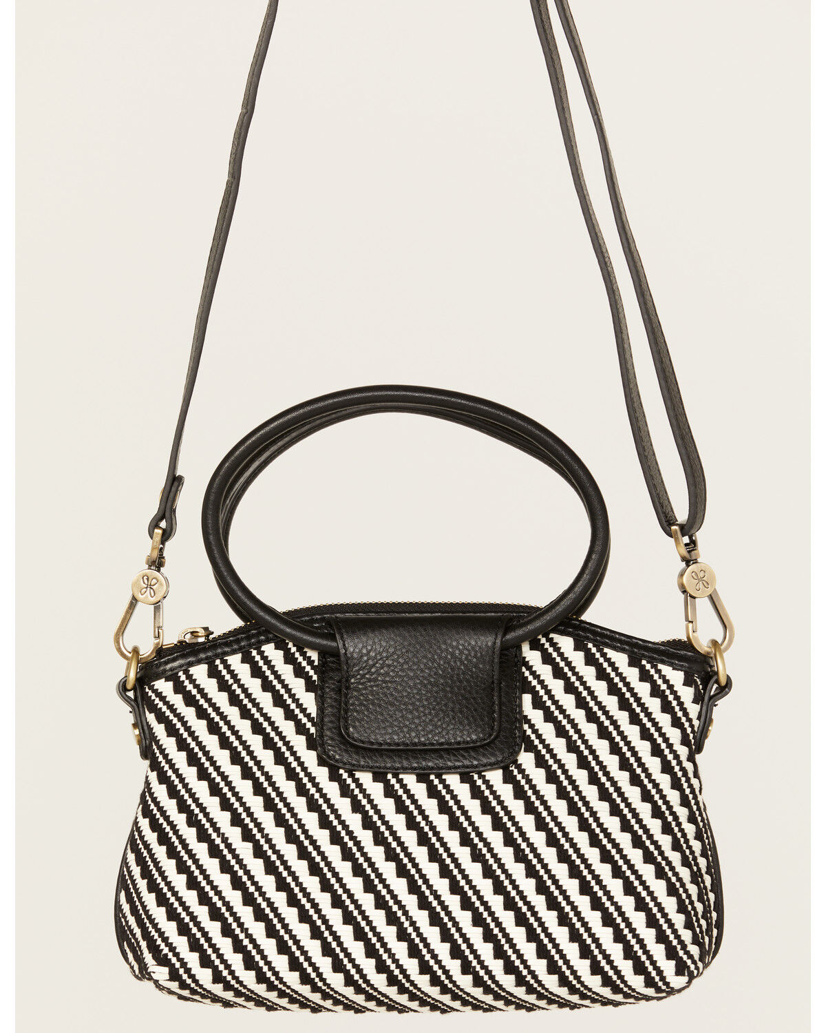 Image #3 - Hobo Women's Sheila Top Zip Crossbody Bag, Black/white, hi-res