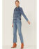 Velvet Heart Women's Russ Frayed Denim Side Zip Jacket, Blue, hi-res