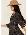 Image #2 - Angie Women's Floral Print Knot Front Mini Dress, Black, hi-res
