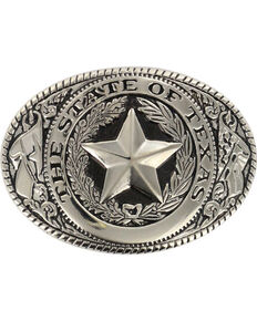 M&F Western Men's Silver State of Texas Seal Buckle , Multi, hi-res