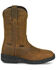 Image #2 - Justin Men's Trencher Pull-On Work Boots - Steel Toe, Brown, hi-res