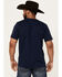 Image #4 - Wrangler Men's Boot Barn Exclusive Southwestern Box Logo Short Sleeve Graphic T-Shirt, Navy, hi-res