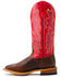 Macie Bean Women's Old Town Road Western Boots - Broad Square Toe, Red, hi-res