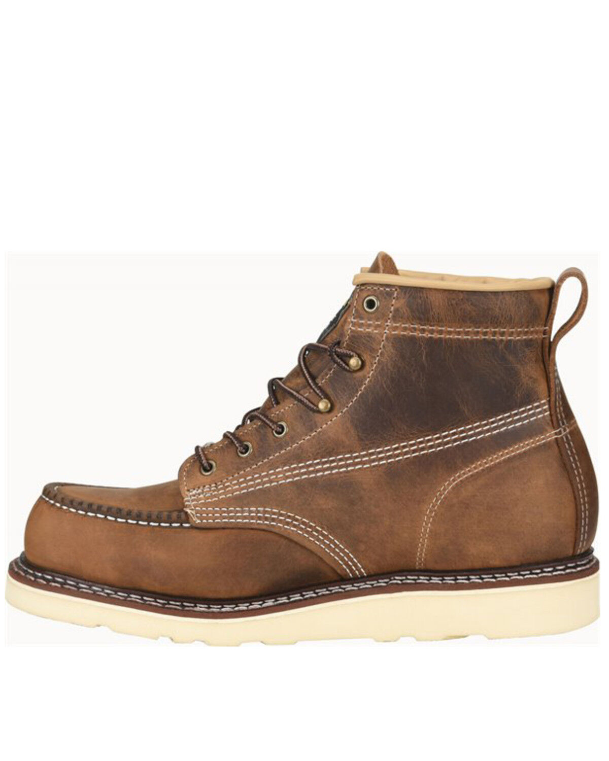 Image #2 - Carolina Men's AMP USA Lace-Up Work Boots - Soft Toe, Brown, hi-res