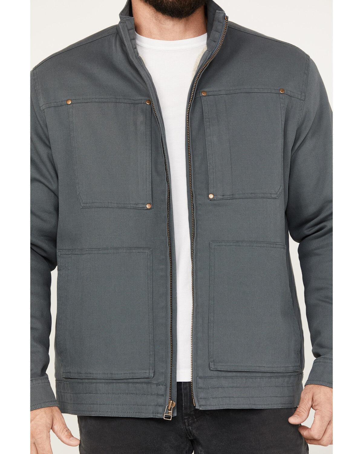 Image #3 - Dakota Grizzly Men's Dax Stretch Twill Sherpa Lined Jacket, Grey, hi-res