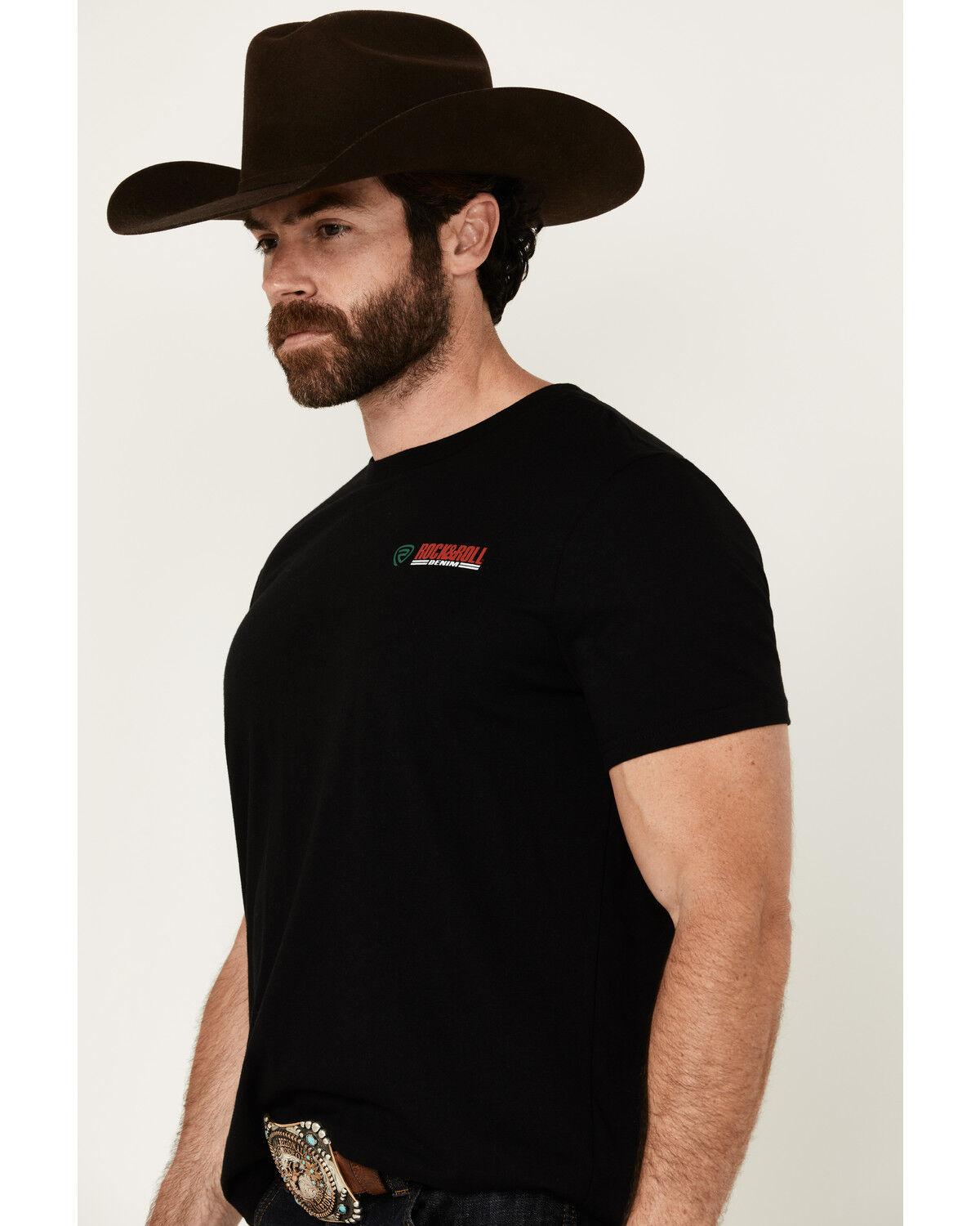 Image #4 - Rock & Roll Denim Men's Mexico Flag Short Sleeve Graphic T-Shirt, Black, hi-res
