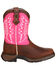 Image #2 - Durango Girls' Let Love Fly Western Boots - Square Toe, Brown, hi-res