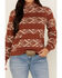 RANK 45 Women's Southwestern Striped Hoodie, Rust Copper, hi-res