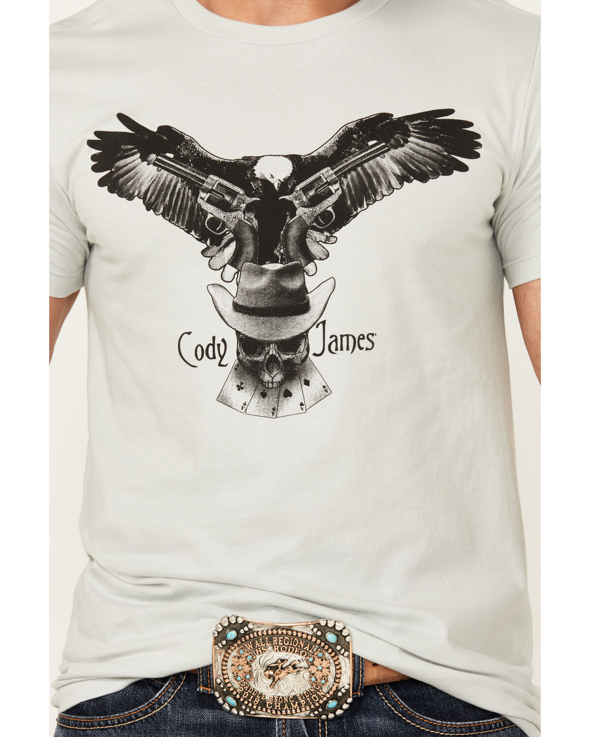 Image #3 - Cody James Men's Flight Short Sleeve Graphic T-Shirt, Silver, hi-res