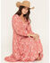 Image #1 - Panhandle Slim Women's Floral Paisley Print Long Sleeve Midi Dress, Red, hi-res