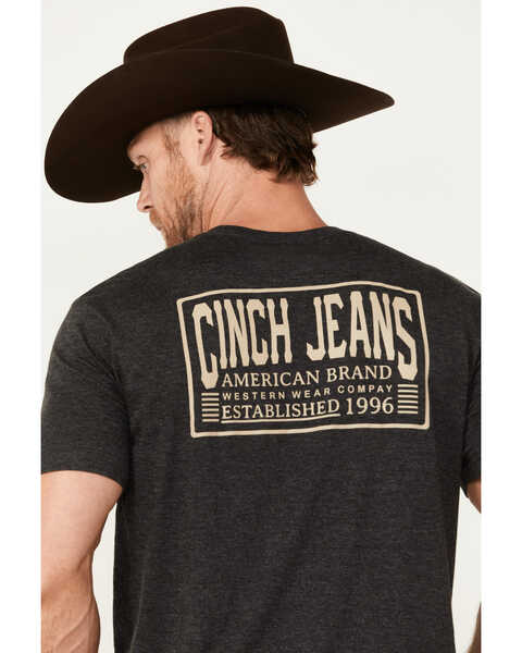 Image #4 - Cinch Men's Logo Short Sleeve T-Shirt, Charcoal, hi-res