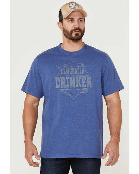 Image #1 - Brothers and Sons Men's Designated Drinker Graphic Short Sleeve T-Shirt , Blue, hi-res