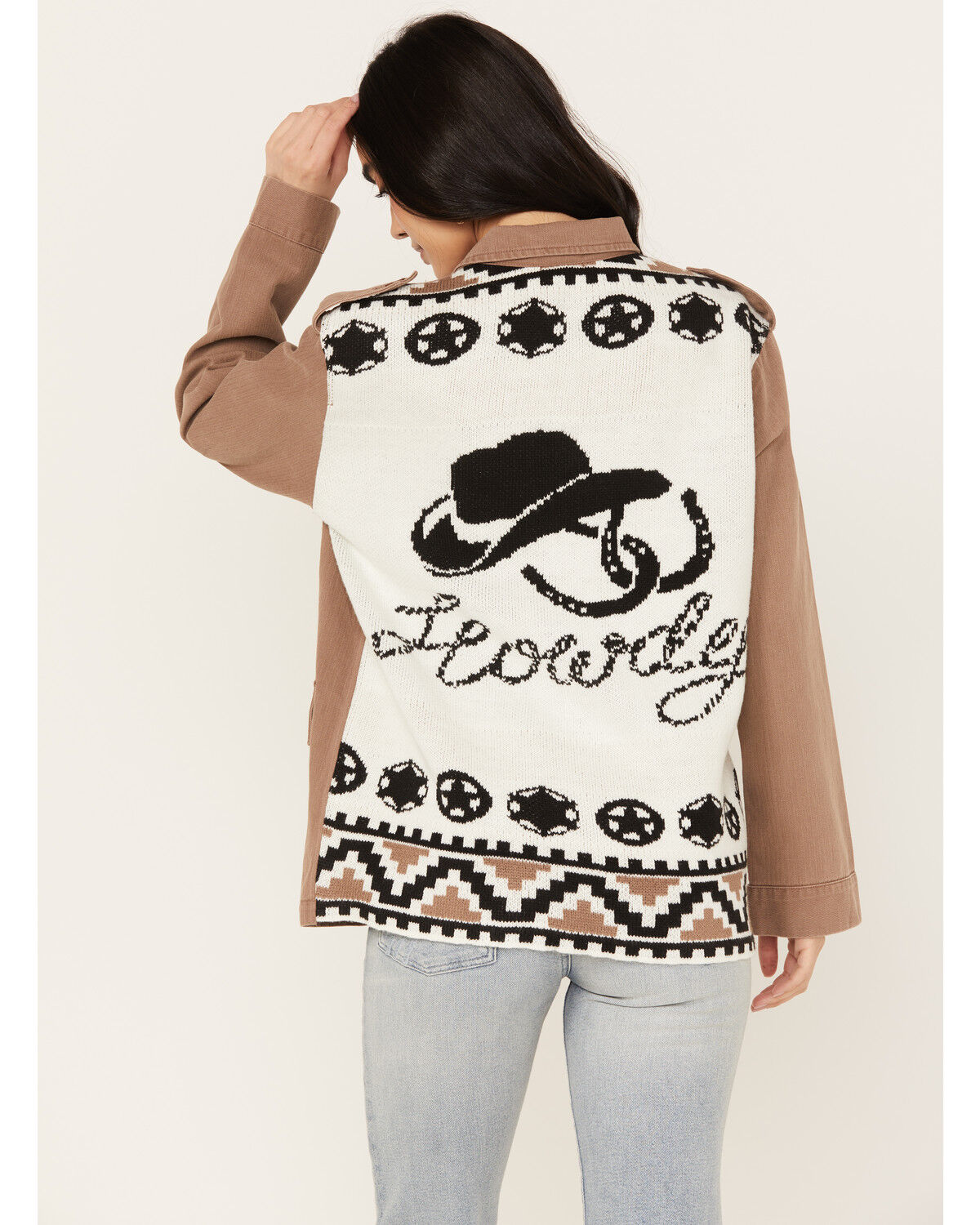 Image #4 - Wild Moss Women's Knit Back Howdy Jacket, Black, hi-res