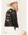 Image #2 - Mauritius Leather Women's Crissy Star and Fringe Detail Leather Jacket, Black, hi-res