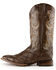Image #5 - Ferrini Men's Ostrich Patchwork Exotic Western Boots - Broad Square Toe, Chocolate, hi-res