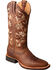 Image #1 - Twisted X Women's Brown Floral Ruff Stock Western Performance Boots - Square Toe, Brown, hi-res