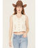Image #1 - By Together Women's Rory Crochet Button-Down Vest, Ivory, hi-res